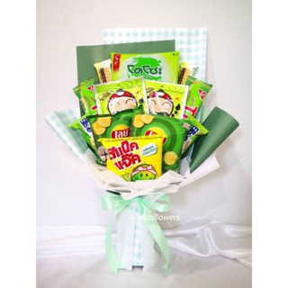 ช่อขนมสีเขียว ช่อขนมรับปริญญา