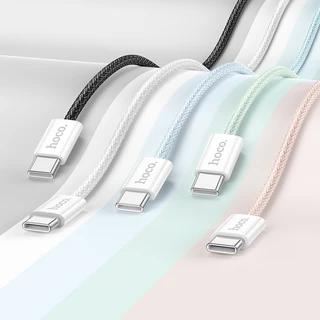 HOCO X104 สายชาร์จเร็ว สีพาสเทล Type-C to Type-C จ่ายไฟ PD 60W ยาว 1 เมตร / 2 เมตร สายชาร์จ TC to TC hc1
