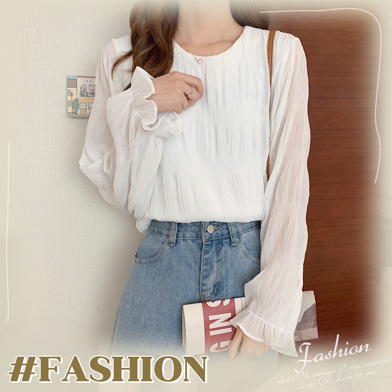 FBAShop ส่งจากไทย เสื้อแฟชั่นแขนยาว สาวออฟฟิศ ทรงสวยใส่ง่ายใส่สบายด้วยเนื้อผ้าบางเบาไม่ร้อนแน่นอน รีบตำเลย