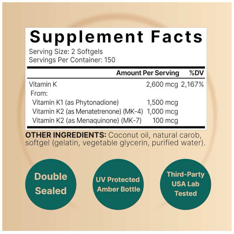 ✅VITAMIN K COMPLETE ( วิตามิน เค )-ช่วยให้เลือดแข็งตัวเร็วขึ้น & ลดภาวะเลือดไหลไม่หยุด ‼️240 ซอฟ์ทเจล‼️ - รูปที่ 5