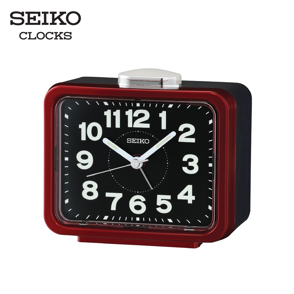 SEIKO CLOCKS นาฬิกาปลุก รุ่น QHK062R ขนาด 3.3 x 4.2 นิ้ว