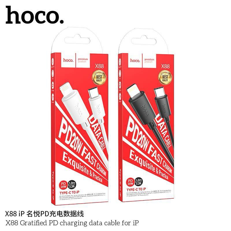 HOCO X88 สายชาร์จ 2.4A Fast charge data cable ยาว 1ม. รุ่น type-c / micro / Li