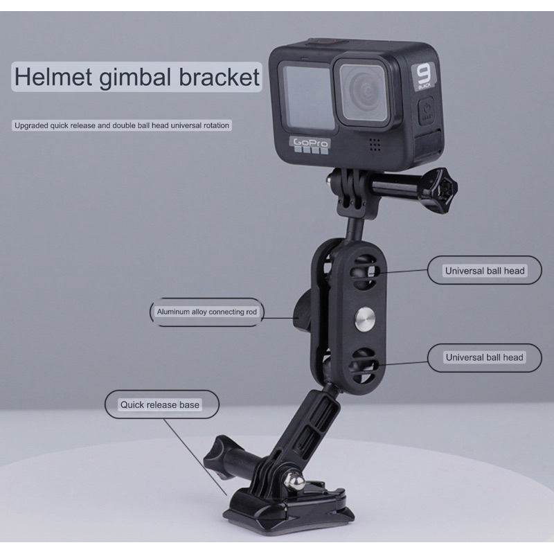 ขาติดหมวก รุ่นขาหัวบอล สำหรับ โกโปร กล้องแอคชั่น Motorcycle helmet mount with ball head arm for GOPRO , Action Camera