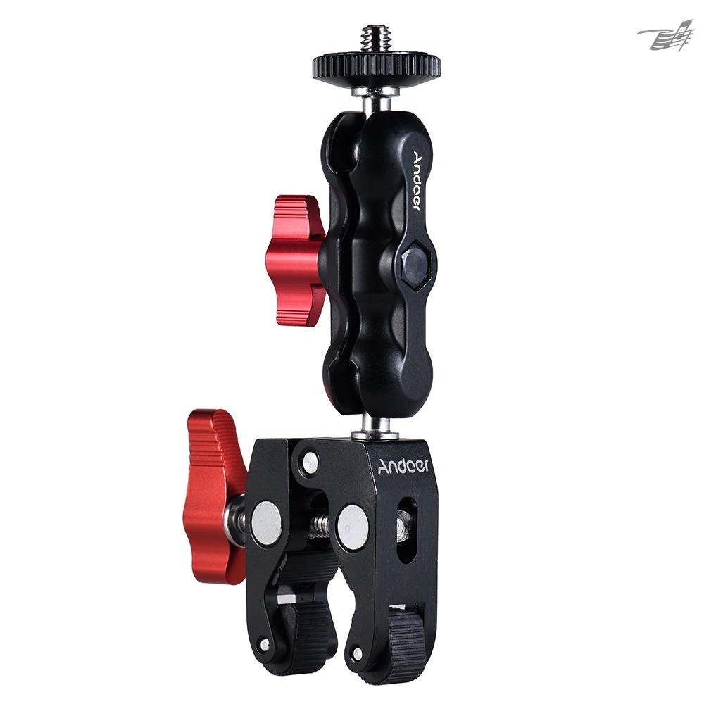 Multi-function Ball Head Clamp Ball Mount Clamp Arm Super Clamp with 1/4-20 Thread for GPS Phone LCD/DV Monitor L