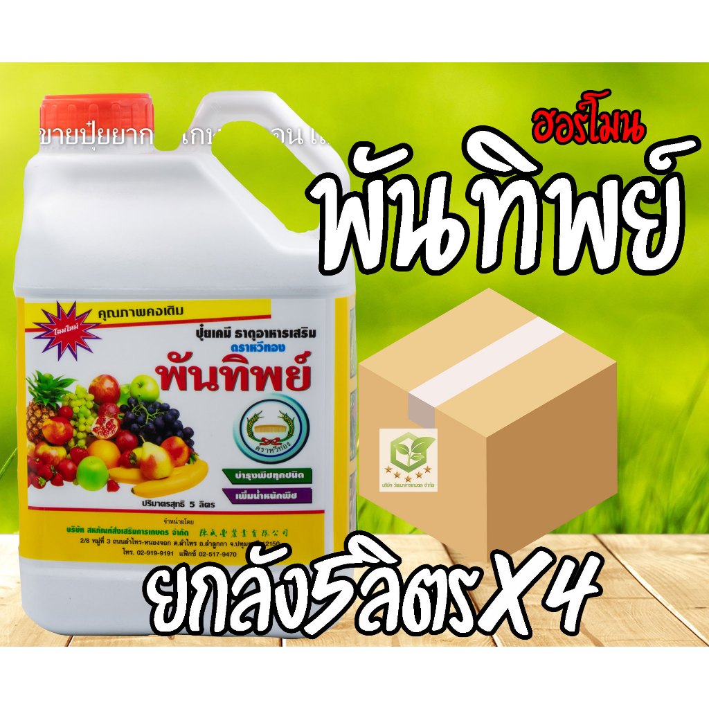 / ยกลัง4แกลลอน / ยาพันทิพย์ ฮอร์โมนน้ำขาว ตราหวีทอง 5,000 ml. ปุ๋ยพันทิพย์ พันทิพย์