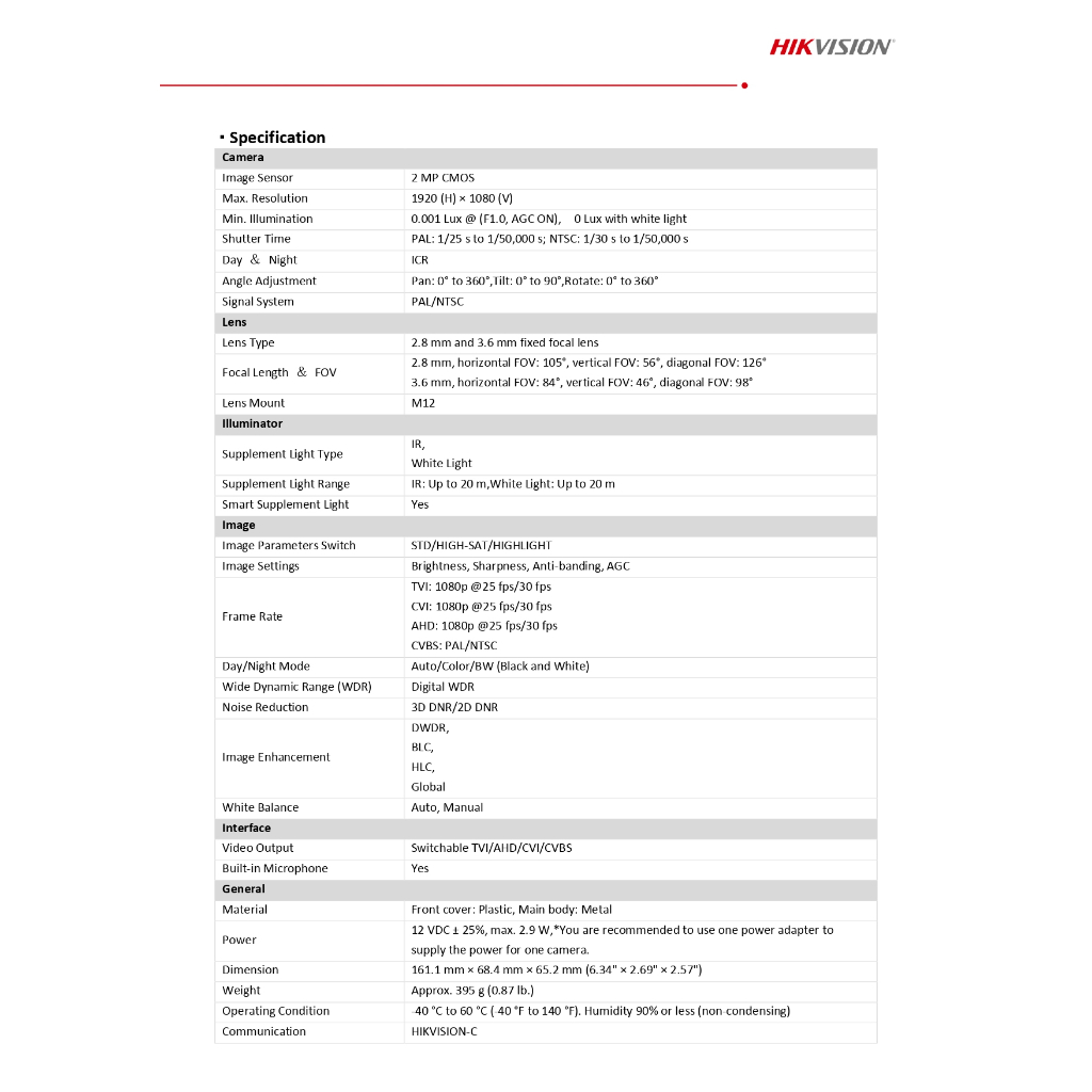 Hikvision กล้องวงจรปิด 2MP ColorVu มีไมค์ในตัว รุ่น DS-2CE10DF0T-LFS - แบบเลือกซื้อ BY N.T Computer - รูปที่ 2
