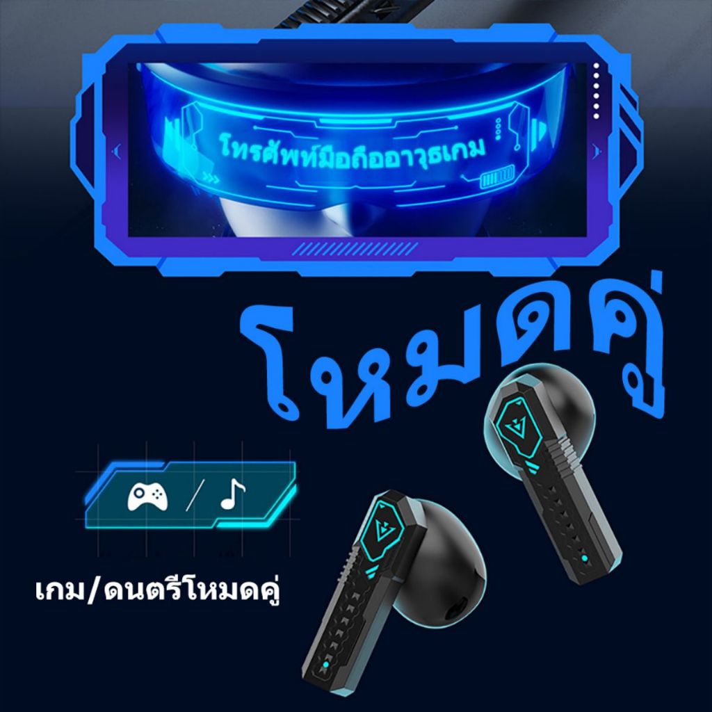 X37หูฟังบลูทูธ หูฟังสเตอริโอ หูฟังออกกําลังกาย กันน้ำควบคุมระบบสัมผัสสเตอริโอหูฟังเอียบัดไร้สายเล่นเกมหูฟังบลูทูธ faengt