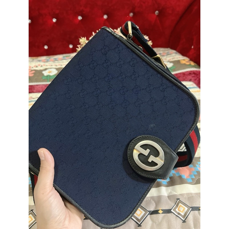 กระเป๋าผู้ชายGG แท้สะพายข้างปรับสายได้