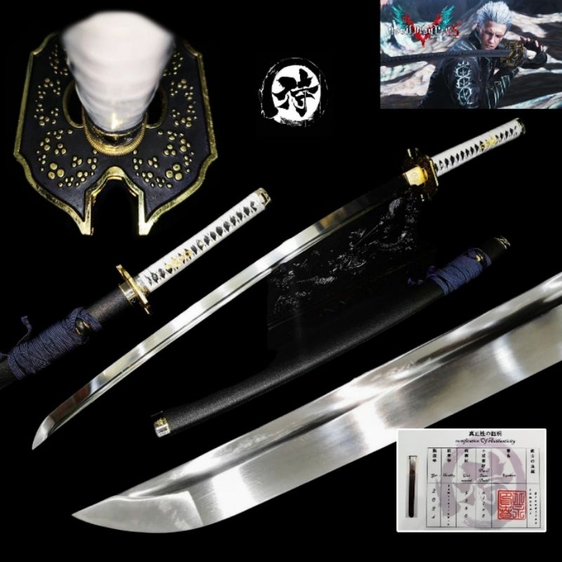 🌪Yamato🌪 ดาบยามาโตะ  DMC5😈 คาตานะ เหล็กสปริง 9260แท้ ร่องเลือดพิเศษ⚜️ แบรนด์ Samurai Ronin รุ่น 1​