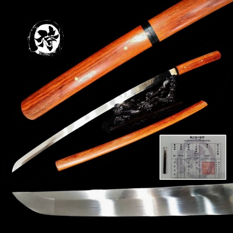 เดินป่า🎋SHIRASAYA🎋ชิราซายะ ไม้มะฮ​อก​กา​นี​ ขนาดคาตานะ🍂 สปริง 9260แท้ ประดับเขาควาย 2  จุด🐃 แบรนด์ Samurai Ronin รุ่น 1