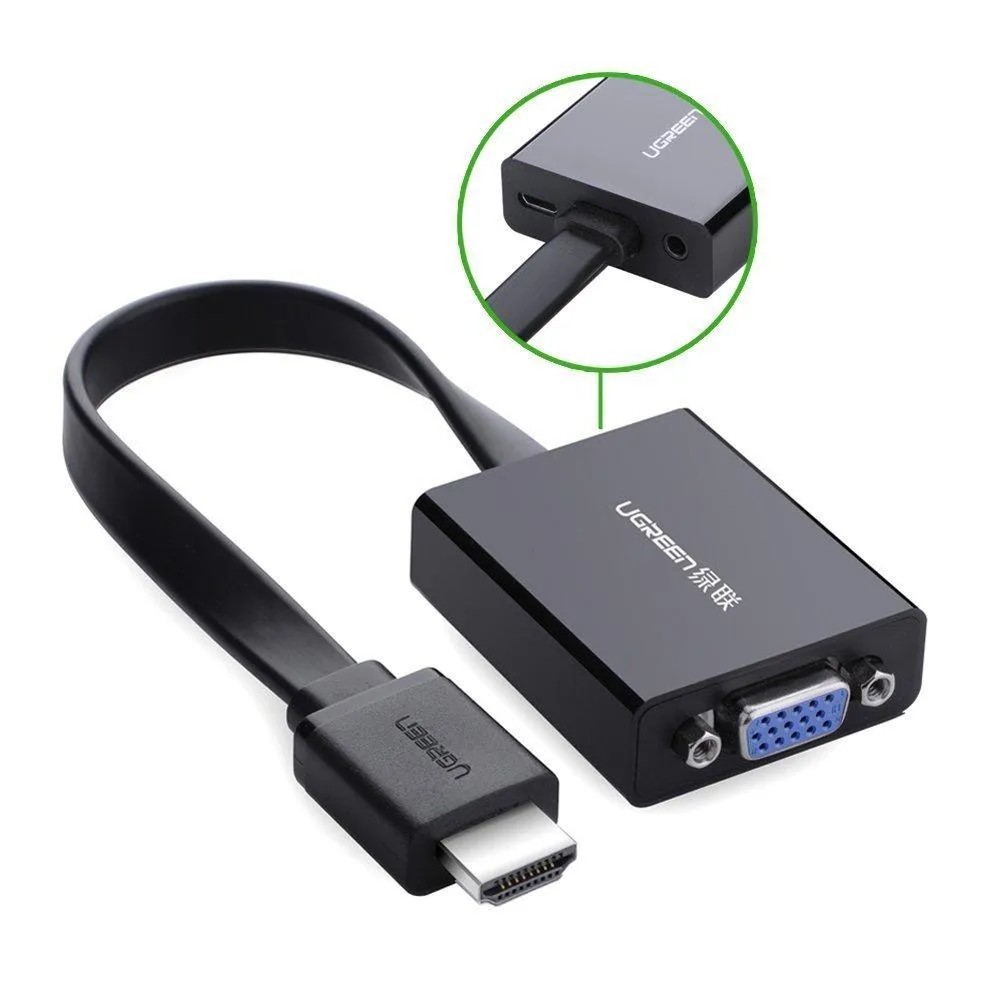 ตัวแปลงสัญญาณ HDMI to VGA +Audio+Micro USB สำหรับ TV, Projector, ทีวี รุ่น (40248) UGREEN (ออกใบกำกับภาษีได้)
