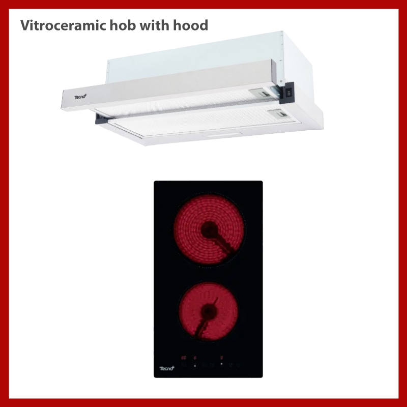 TECNOPLUS ชุด SET เครื่องดูดควันและเตาเซรามิกไฟฟ้า รุ่น TNP HD 60 SL PO+TNP VT 302 DG