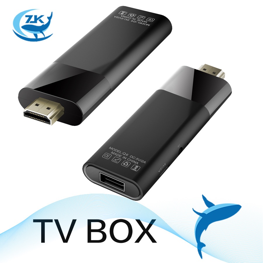 Q6 TV BOX Android 10 4K แท่ง มินิทีวีแอนดรอยด์10 H313ชิปส์สี่คอร์ A53 2GB 16GB HDMI2.0 4K HDR WiFi H