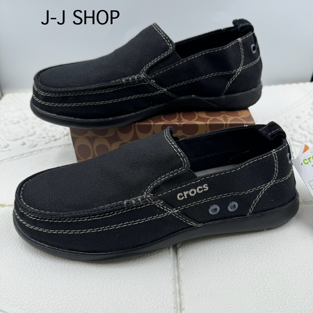 รองเท้าผ้าใบ Crocsสำหรับผู้ชาย ผลิตจากผ้าคุณภาพดี พื้นนิ่มใส่สบายใส่ทน  รับรองสินค้าตรงปกตามรูป
