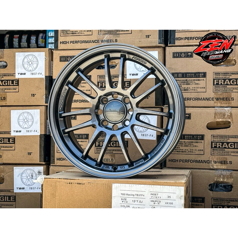 ล้อแม็กซ์ ขอบ15“ ล้อแม้กซ์ RE30 กว้าง7 offset35 ขอบ15 4รู100 สี GUN METAL (ราคาต่อ1ชุด)