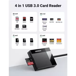 UGREEN รุ่น 30333 (USB-A) 15306 (USB-C) Hub USB 3.0 Card Reader Super Speed TF / SD / MS / CF สายยาว 50cm