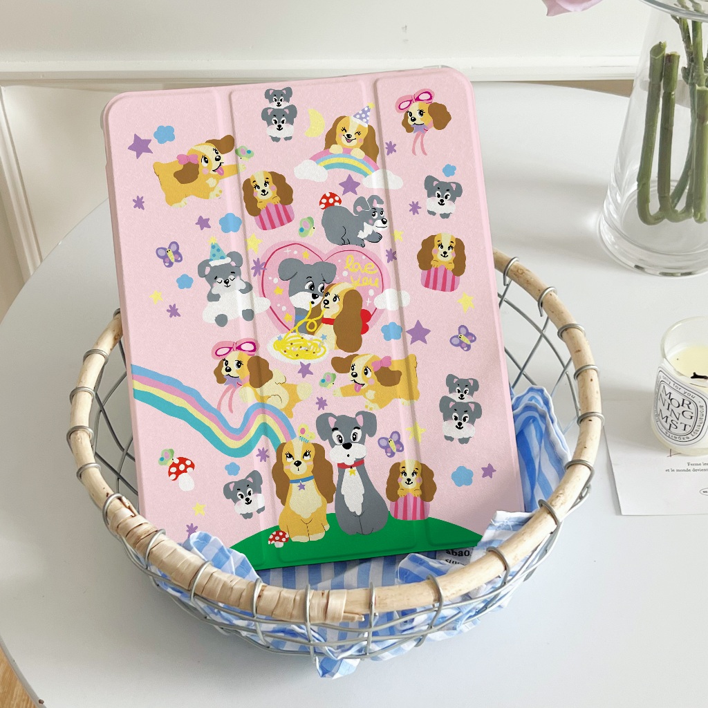 💫พร้อมส่ง💫เคสไอแพด Lady and the Tramp Gen9 Air5 เคส iPad Disney Air6/7 Gen11 Air4 มีที่เก็บปากกา