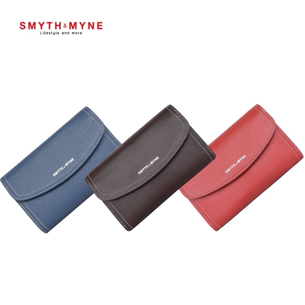 SMYTH &amp; MYNE กระเป๋าสตางค์ 3 พับ ขนาดกลาง หนังแท้ รุ่น Monica