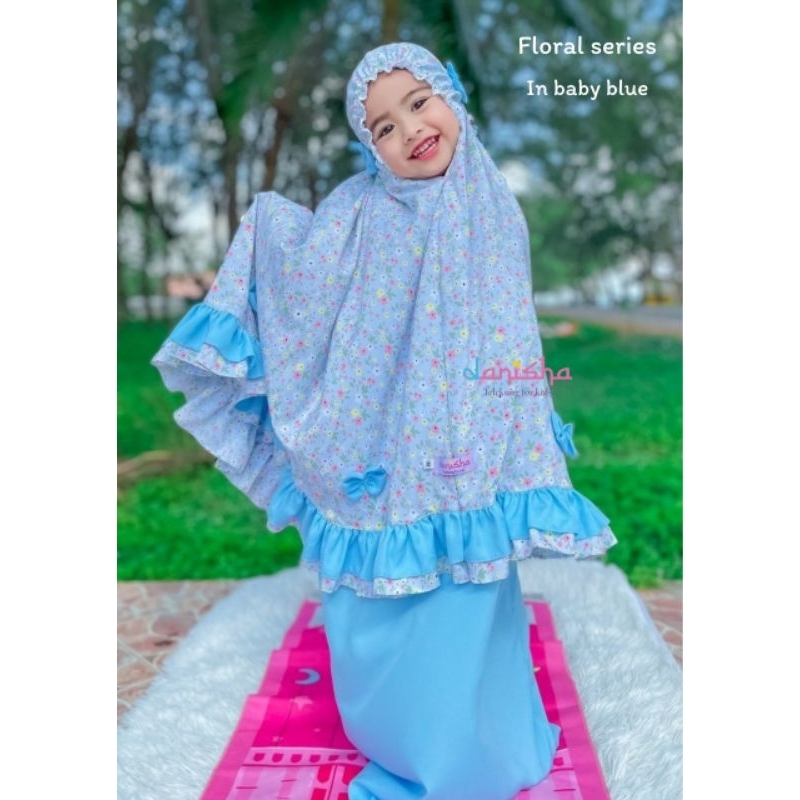 ชุดละหมาดเด็กแต่งขอบระบาย2ชั้น