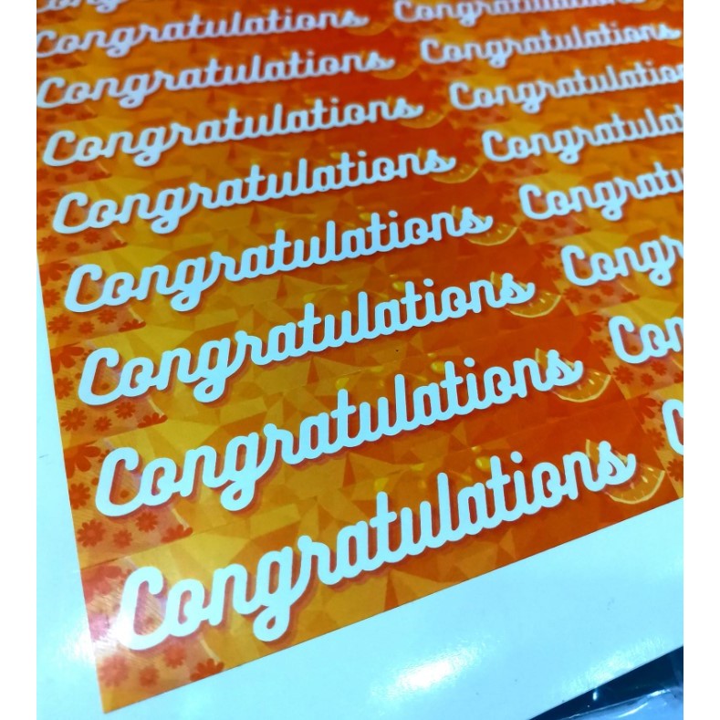 !สติ๊กเกอร์ ''Congratulations'' ติดช่อดอกไม้ กล่องของขวัญ ขนาดA3 - รูปที่ 6