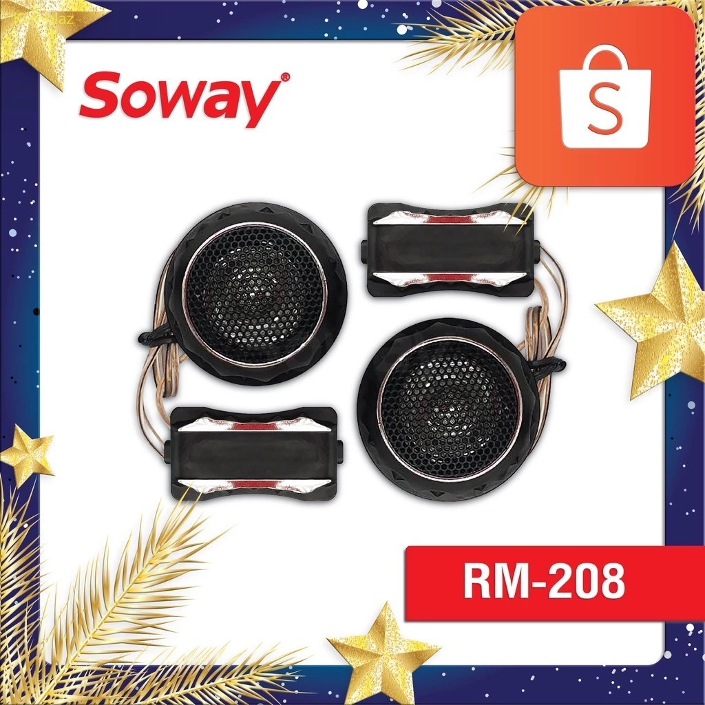 Soway ทวีตเตอร์โดม 1นิ้ว (1 คู่) 140W รุ่น RM-208 ทวิตเตอร์เสียงแหลม ลำโพงเสียงแหลม ลำโพงติดรถยนต์ Twitter