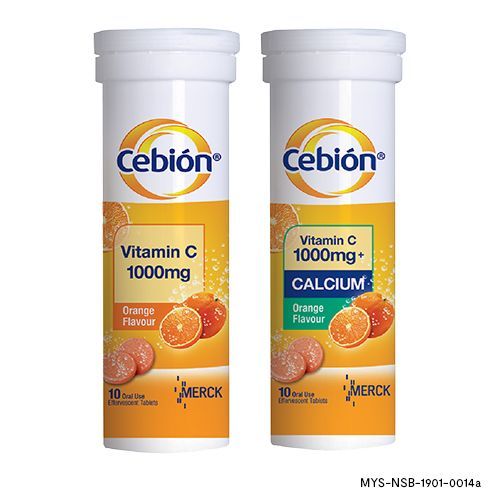 Cebion Effervescent Vitamin C 1000mg.10 Tab. วิตามินซี เม็ดฟู่ ละลายน้ำ
