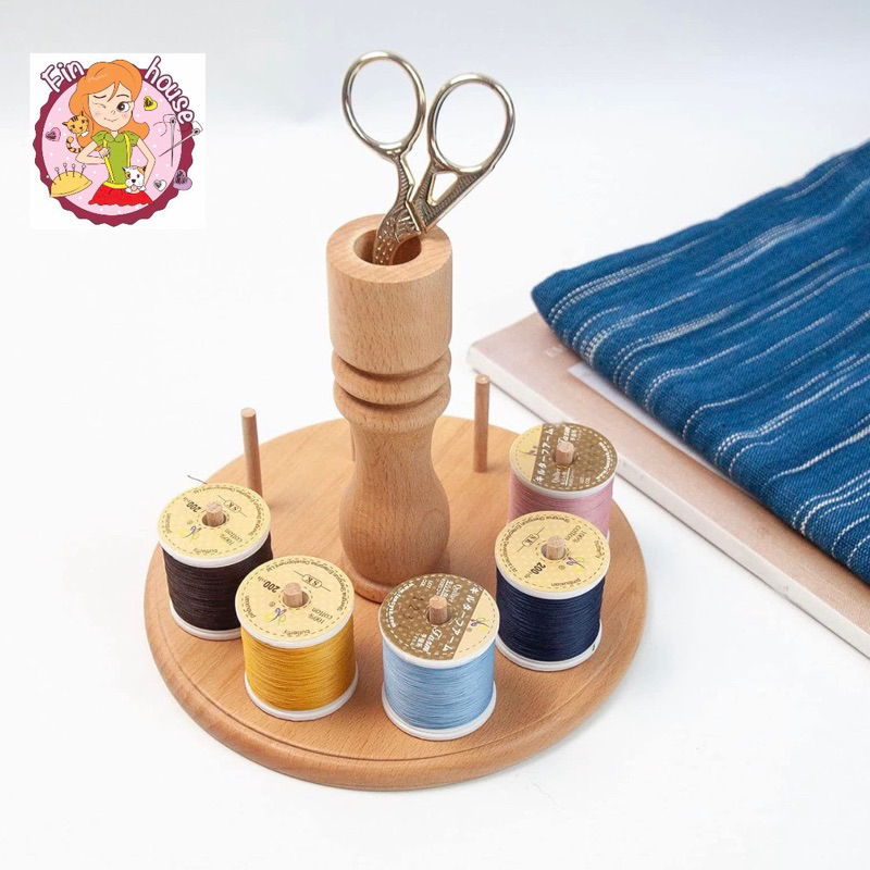 🧸แท่นวางหลอดด้าย แท่นไม้เก็บด้าย8 Spools ที่เก็บอุปกรณ์งานผ้า 🧵🪡