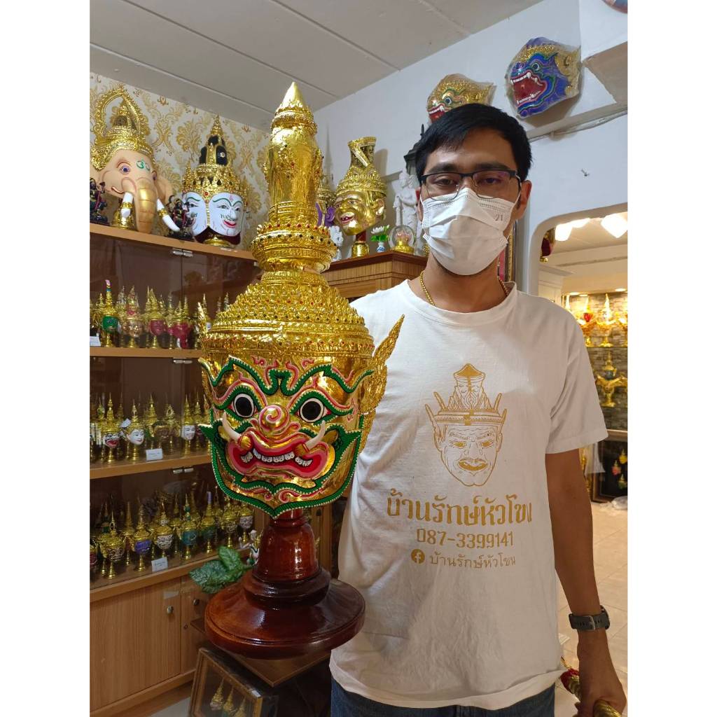 ท้าวเวสสุวรรณ ขนาดครอบ เนื้อกระดาษ (ไม่ใช่เรซิ่น) ปิดทอง ประดับพลอย ใส่ตาแก้ว งานสวยเน้นคุณภาพ แถมฐานไม้อัดสีแดงฟรี