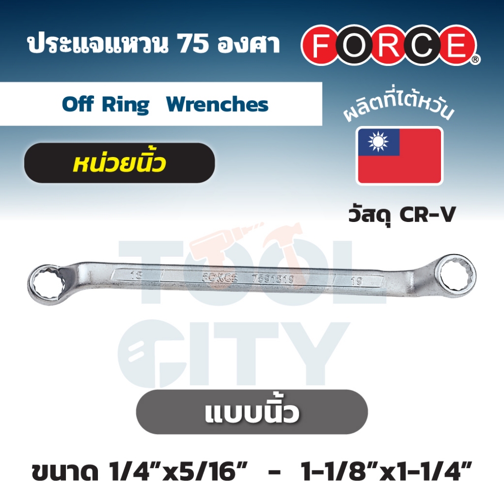 7592932S ประแจแหวน75 องศา 1-1/8"X1-1/4"