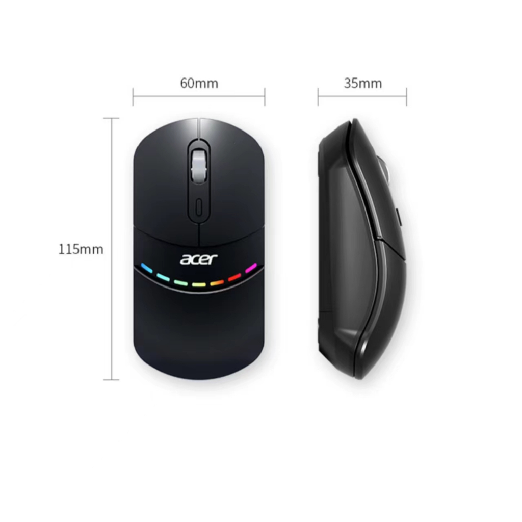 Acerเมาส์บลูทูธไร้สายของUSB ชาร์จได้สองโหมดเชื่อมต่อความเร็วออกแบบฝาครอบเลื่อนลดเสียงรบกวน