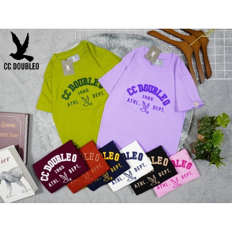 เสื้อยืดแขนสั้น CC DOUBLE O 1965 ปักโค้ง คอกลม เสื้อยืดลดราคา ไซส์ S M L XL ใส่ได้ทั้งผู้ชาย ผู้หญิง