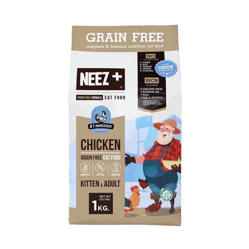 NEEZ อาหารแมว Neez Plus Chicken Grain Free อาหารแมวเกรด Holistic ขนาด 1kg.