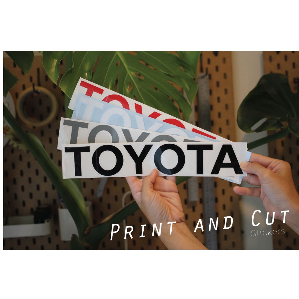สติ๊กเกอร์ลาย Toyota งานไดคัท ราคาถูก กันน้ำกันแดด มีหลายขนาดให้เลือก สำหรับติดตกแต่ง แต่งรถ ติดชายประตู ติดท้ายรถ
