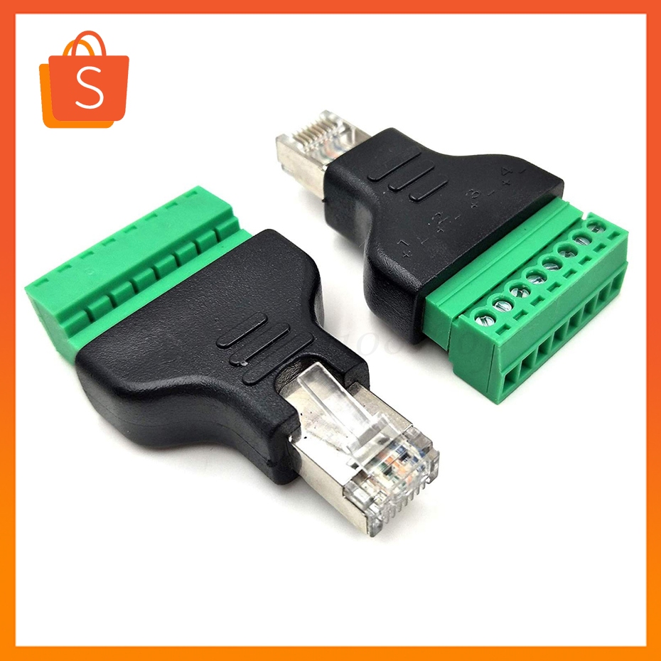 RJ45 Connector RJ45 TO สกรูอะแดปเตอร์ RJ45 ชาย 8 ขาเชื่อมต่อ RJ45 Splitter สำหรับกล้องวงจรปิด DVR
