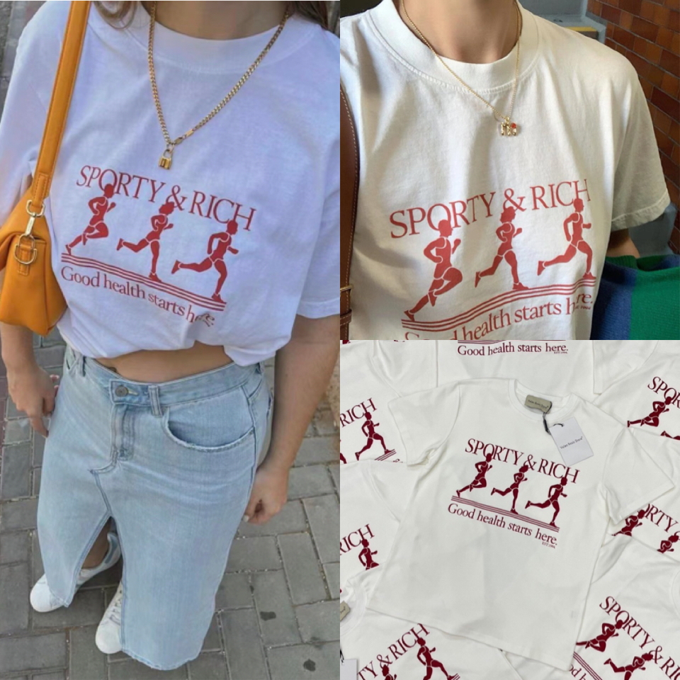 Sporty tee เสื้อยืดแขนสั้น คอลใหม่ ลายสกรีนแบรนด์ดัง รุ่นนี้ฟีลเรียบๆ แต่ใส่แล้วดูมีอะไร ได้ลุคสปอร์ตสุดๆ