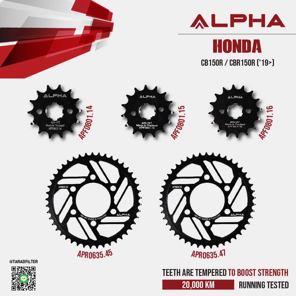 สเตอร์ ALPHA ใช้สำหรับ Honda CB150R / CBR150R ('19>) [ APF0801 / APR0635 ]