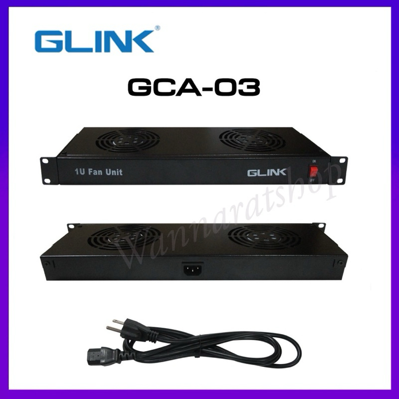 Glink GCA-03 Cooling Fan 2Way 19" 1U For Rack Cabinet พัดลมระบายความร้อนตู้เเร็ค 19นิ้ว