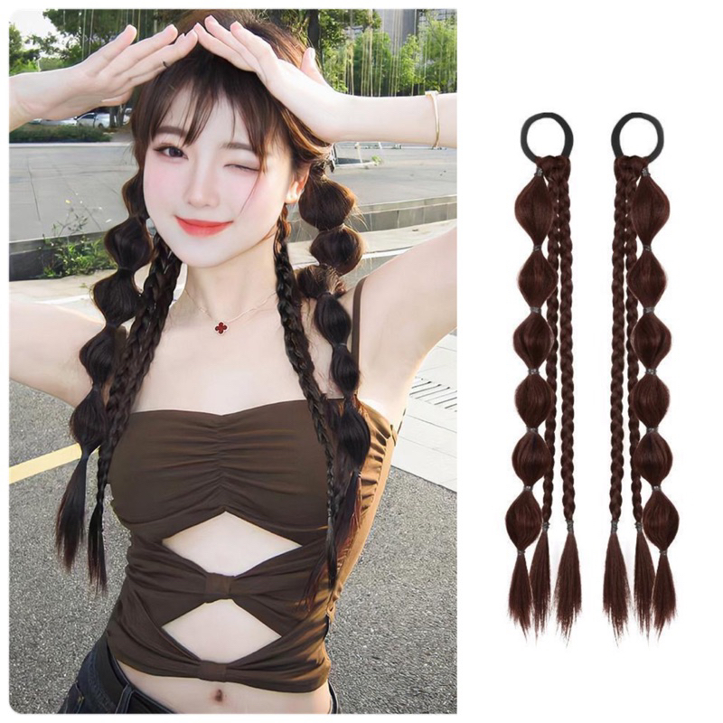 🌷พร้อมส่งจากไทย🌷Hair pieceเปียปลอมความยาว40cm.  แฮร์พีชผมปลอมธรรมชาติดูมีวอลลุ่ม