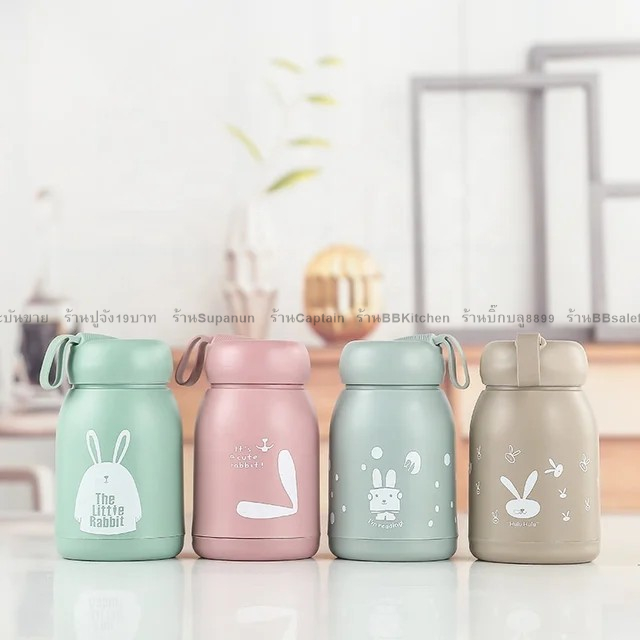 กระบอกแก้วน้ำ ลายกระต่าย 330 ml. (BB500) (1ชิ้น)