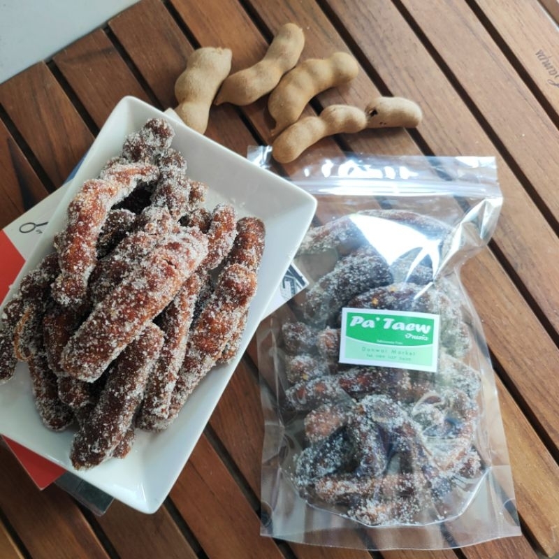 มะขามคลุกเกรดpremium ตรงปก!! ร้านป้าแต๋ว ฝักยาวสวยเนื้อแน่นอร่อย รสชาติหวานนำอมเปรี้ยวเล็กน้อยขนาด 400 กรัมมีเมล็ด