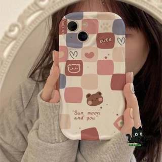 เคสโทรศัพท์ กระต่ายหมี ใช้ได้กับ iPhone 11 14 7 8 12 13 15 Pro Max X Xs Xr Xsmax การป้องกันกล้องกันกระแทกซิลิโคนนุ่ม