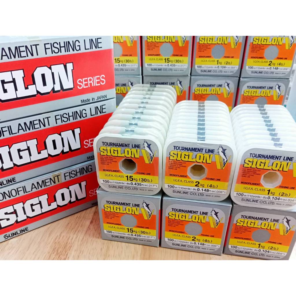 สายเอ็น Sunline Siglon V. (Made in Japan.) ขนาด 2 ปอนด์ 4 ปอนด์ 30 ปอนด์ ม้วนละ100เมตร ยาวต่อเนื่องถึง 1000เมตร