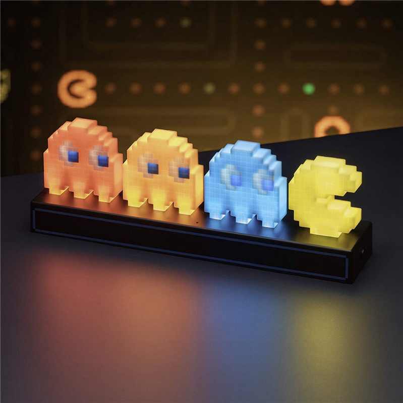 โคมไฟตั้งโต๊ะ pacman เกมกินจุด แบบเสียบสายสีวอร์มอบอุ่น