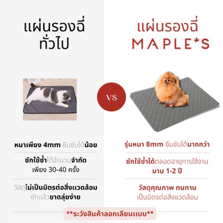 MAPLE'S แผ่นรองฉี่สัตว์เลี้ยง Pet Pee Pad ซักใช้ซ้ำได้ ผ้าซับฉี่ ผ้ารองฉี่หมา คลุมเบาะ แผ่นเจลเย็น