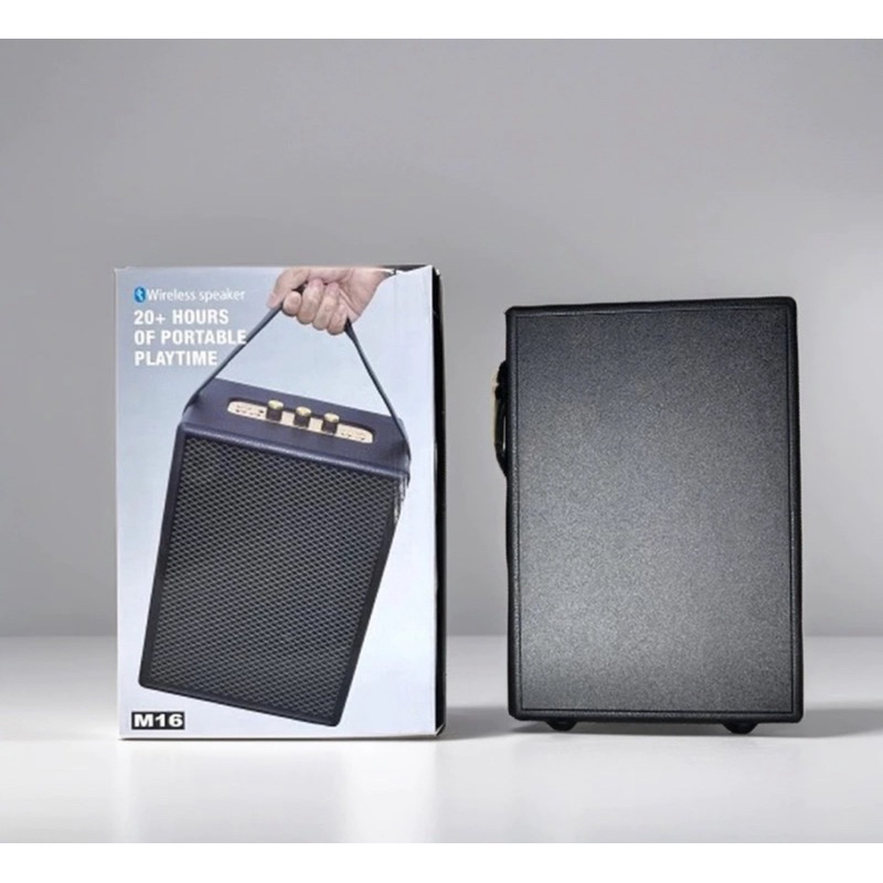 ลำโพงบลูทูธ รุ่น M16 รองรับAUX/TF/USB ปรับเบสได้ ดีไซน์สวย เบสแน่น มีหูหิ้วในตัว