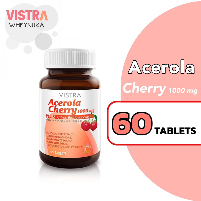 Vistra Acerola Cherry 1000mg PLUS Citrus Bioflavavonoids วิสทร้า ผลิตภัณฑ์เสริมอาหาร