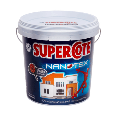 ICI SuperCote  ขนาด 2.5 แกลลอน(9 ลิตร) Nanotex ซุปเปอร์โค๊ท นาโนเท็กซ์ ชนิดกึ่งเงา Dulux สีตามสั่ง