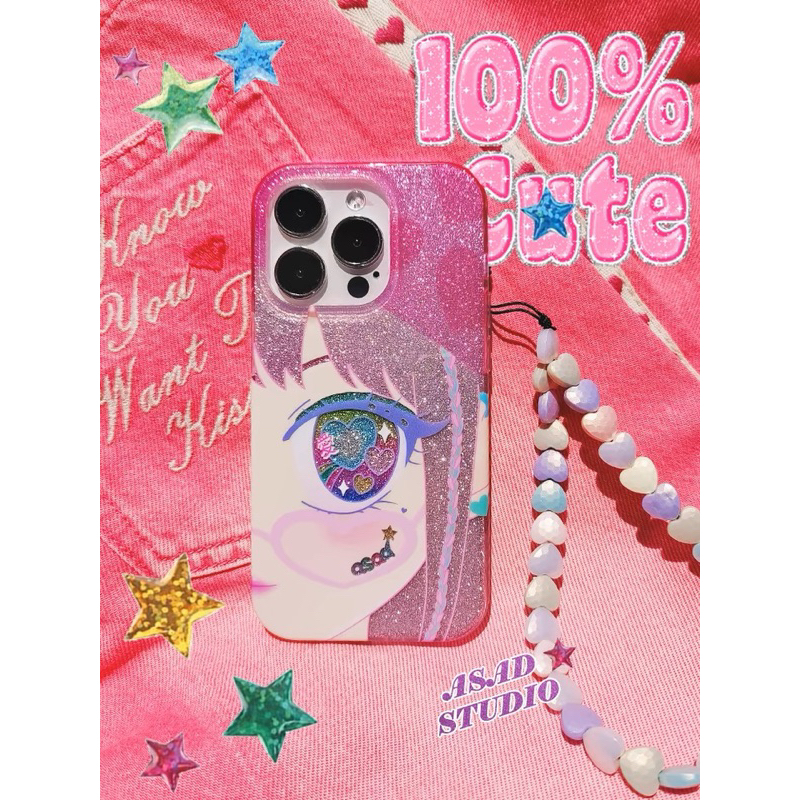 (Pre-order) เคสกลิตเตอร์A sad studio👀🎀 เคสไอโฟนShining collection