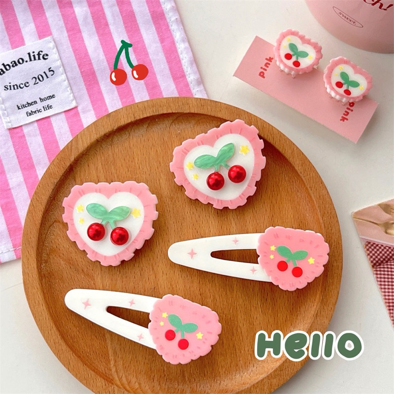 Cute 240 กิ๊บติดผม กิ๊บหนีบผมหัวใจเชอรี่