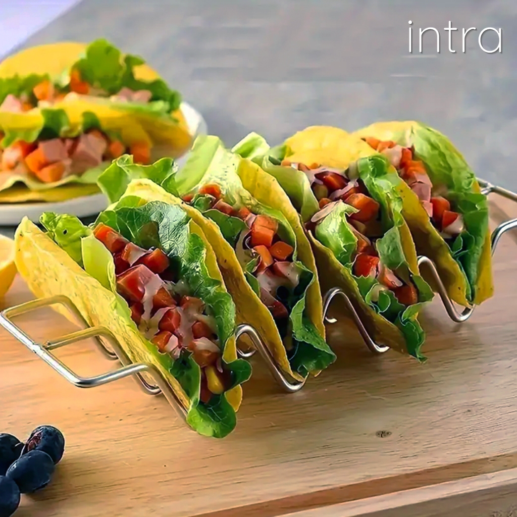 🍖🍺 ไม่ก่อเชื้อรา ไม่เป็นสนิม ที่วางทาโก้ (Taco Holder) ที่วางซูชิ สำหรับเสิร์ฟอาหาร แบบเหล็กดัดลอน สแตนเลส SUS 304   🍖🍺